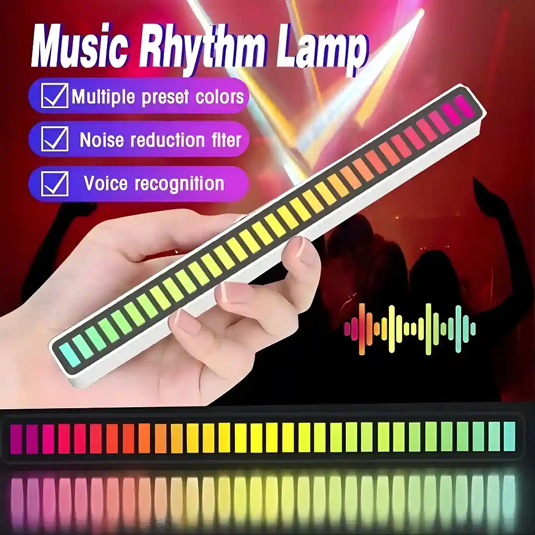 Smart Rgb Pickup Lights Audio Voice Control Led Music Rhythm Light Computer Atmosphere Led Pickup Lamp For Car Gaming Tv Decora